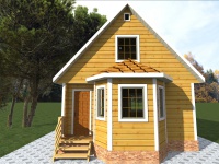 Дом из бруса 6х6 | Одноэтажные с мансардой деревянные дома и коттеджи с эркером