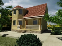 Каркасный дом 7х9 | Одноэтажные с мансардой деревянные дома и коттеджи с эркером
