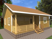 Дом из бруса 8х9 | Одноэтажные деревянные дачные дома 8х9